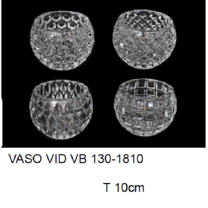 VASO DE VIDRO REDONDO TRABALHADO