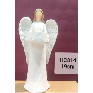 RESINA ANJO HC814 C/CASTIÇAL 20CM