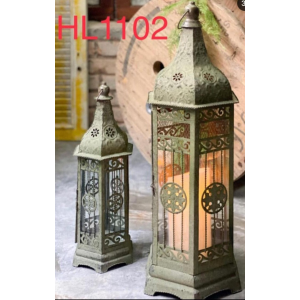 LANTERNA HL1102 C/2 PÇS METAL HEXAGONAL