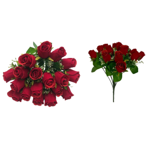 BOTÃO DE ROSA C/18 GALHOS FD-0013 AVELUDADA