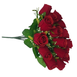 BOTÃO DE ROSA C/18 GALHOS FD-0013 AVELUDADA