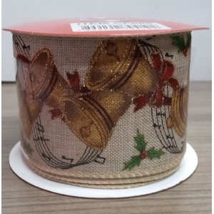 FITA NATALINA  BELLS BRILHO EM JUTA