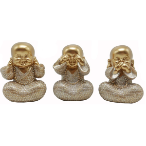 ENFEITE RESINA TRES-75 MONGE DOURADO SABIOS