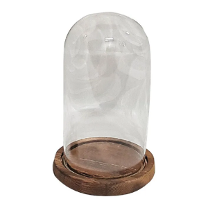 CÚPULA VIDRO 136519 BASE MADEIRA