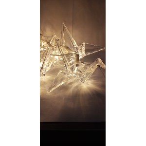 ENFEITE LUMINOSO CV863 PASSAROS ORIGAMI C/8