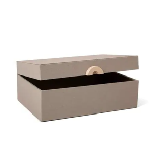 CAIXA MDF 17913 REVESTIDA EM LINHO CINZA