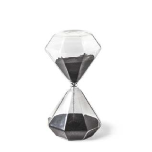 AMPULHETA EM VIDRO 16802 AREIA PRETA 15 MIN.