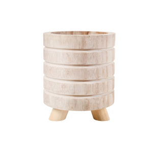 CACHEPOT EM MADEIRA NATURAL C/PE M