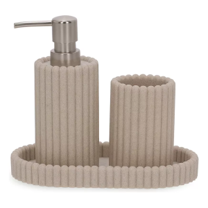 KIT EM POLIRRESINA  PARA BANHEIRO COM 3 PEÇAS