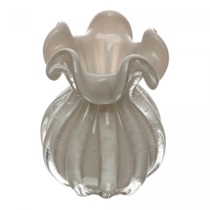 VASO ITALY  NUDE LEITOSO VIDRO