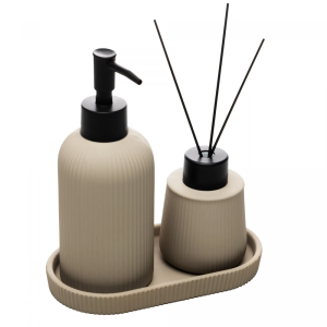 CJ 3 PÇS P/BANHEIRO  SOFT TOUCH SKETCH NUDE CERÂMICA