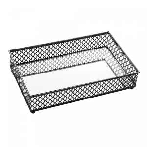 BANDEJA METAL 4547 ESPELHO BARCELONA PRETA