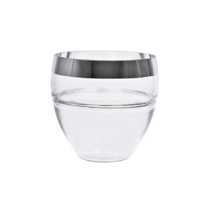VASO DE VIDRO  PRATA TRANSPARENTE