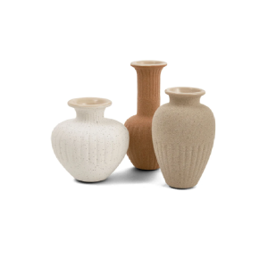 TRIO DE MINI VASOS EM CERAMICA MART