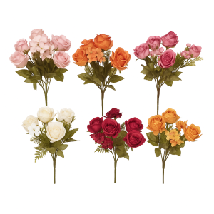 BUQUE DE ROSA COM 6 GALHOS E COMPLEMENTO