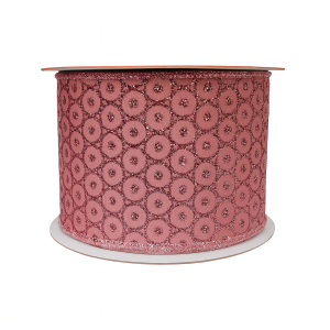 FITA NATALINA COM GLITER ROSA