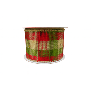 FITA NATALINA XADREZ VERDE COM VERMELHO