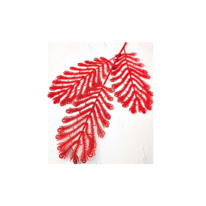 HASTE  DE SAMAMBAIA NATALINA COM  PONTA ENROLADA  C/3GALHOS GLITER